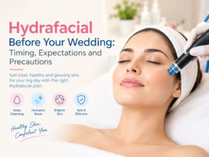 Hydrafacial before wedding for skin hydration, deep cleansing and bridal skincare